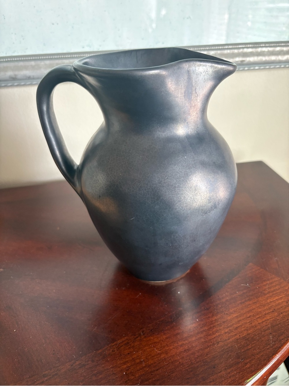Handcrafted Matte Black Ceramic Pitcher - Elegant Serveware
